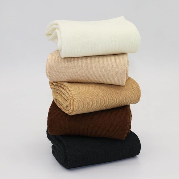 Women 5 Pairs Off-white Crew Thin Ankle Height Anti Odor Soft Ankle Socks - Picture 4 of 6